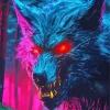 Evil Black Wolf Close Up 5D Diamond Painting