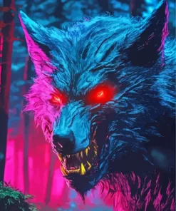 Evil Black Wolf Close Up 5D Diamond Painting