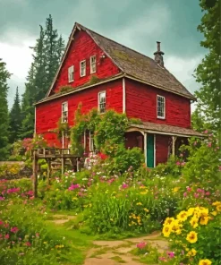 Farmhouse Red Art 5D Diamond Painting