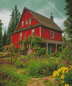 Farmhouse Red Art 5D Diamond Painting