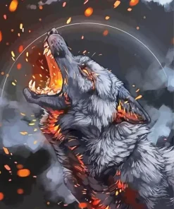 Fire Wolf Art 5D Diamond Painting