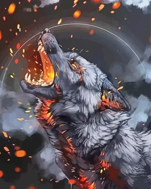 Fire Wolf Art 5D Diamond Painting