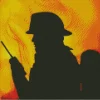 Firefighter Silhouette 5D Diamond Painting