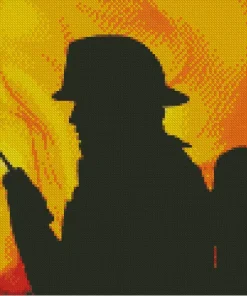 Firefighter Silhouette 5D Diamond Painting