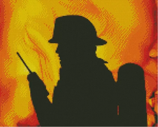 Firefighter Silhouette 5D Diamond Painting