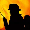 Firefighter Silhouette 5D Diamond Painting