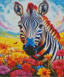 Flower Zebra Art 5D Diamond Painting