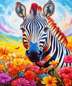 Flower Zebra Art 5D Diamond Painting