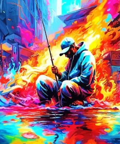 Fly Fisherman Art 5D Diamond Painting