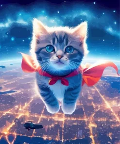 Flying Cat Art 5D Diamond Painting