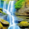 Forest Waterfall 5D Diamond Painting