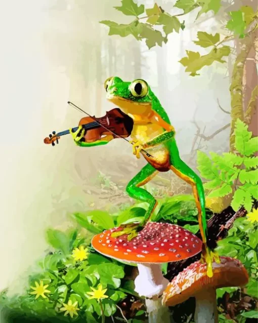 Frog Playing Violin 5D Diamond Painting