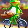 Frog Riding A Bike 5D Diamond Painting