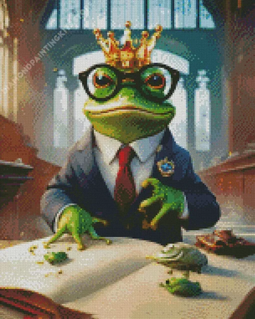 Frog With Glasses 5D Diamond Painting