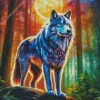 Galaxy Moon Wolf 5D Diamond Painting