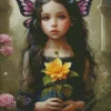 Girl And Flower 5D Diamond Painting