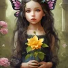 Girl And Flower 5D Diamond Painting