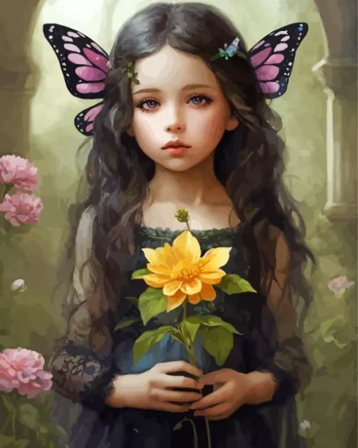 Girl And Flower 5D Diamond Painting