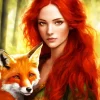 Girl And Fox 5D Diamond Painting