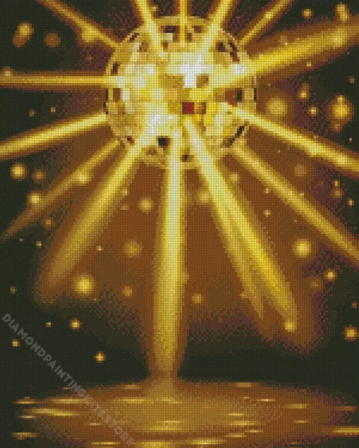 Golden Disco Ball 5D Diamond Painting