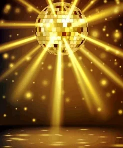 Golden Disco Ball 5D Diamond Painting