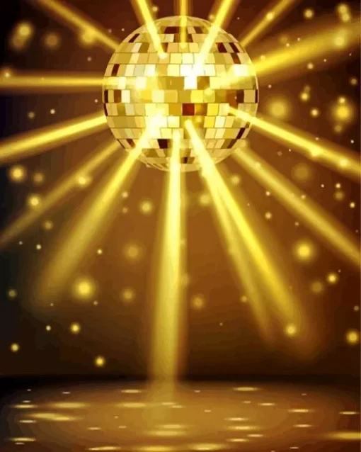 Golden Disco Ball 5D Diamond Painting