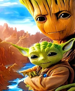 Groot And Baby Yoda 5D Diamond Painting