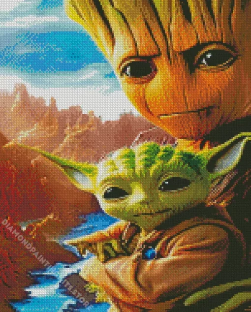 Groot And Baby Yoda 5D Diamond Painting