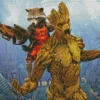 Groot And Rocket Fortnite Heroes 5D Diamond Painting