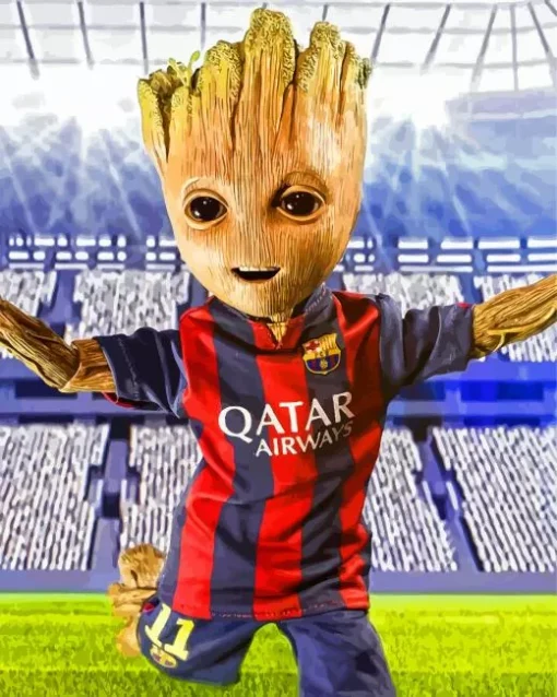 Groot Soccer Barcelona 5D Diamond Painting