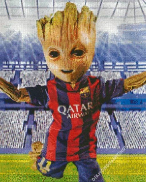 Groot Soccer Barcelona 5D Diamond Painting