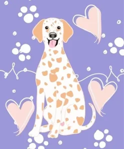 Illustration Blond Dalmatian 5D Diamond Painting