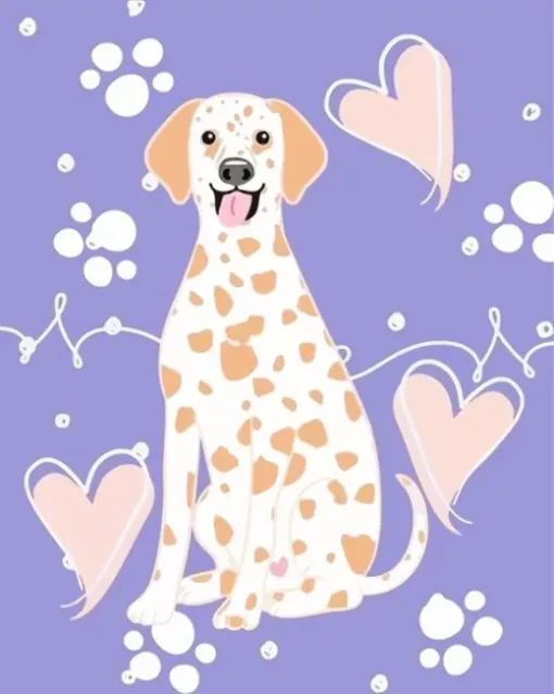 Illustration Blond Dalmatian 5D Diamond Painting