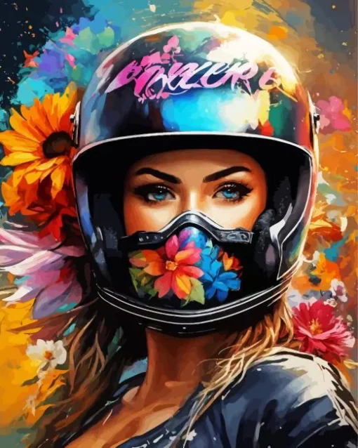 Motocross Girl Art 5D Diamond Painting