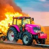 Pink Tractor 5D Diamond Painting