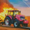 Pink Tractor 5D Diamond Painting