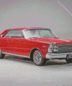 Red Rare 1966 Ford Galaxie 5D Diamond Painting