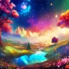 Shiny Galaxy Landscape 5D Diamond Painting