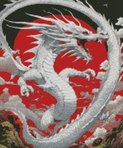 White Chinese Dragon 5D Diamond Painting