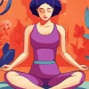 Yoga Girl Illustration 5D Diamond Painting