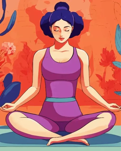 Yoga Girl Illustration 5D Diamond Painting