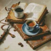 Coffee Cups On Books 5D Diamond Painting