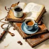 Coffee Cups On Books 5D Diamond Painting