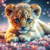 Aesthetic Cool Lion Cub Art 5D Diamond Painting