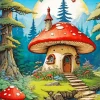 Aesthetic Mushroom House 5D Diamond Painting