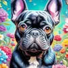 French Bulldog And Flowers Art 5D Diamond Painting