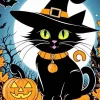 Full Moon Halloween Cat 5D Diamond Painting