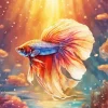 Golden Betta Fish 5D Diamond Painting