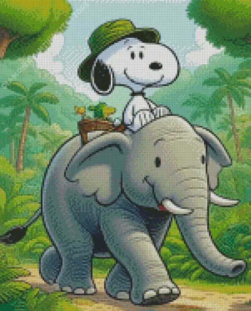Snoopy And Elephant 5D Diamond Painting