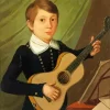 Boy Holding Guitar Portrait 5D Diamond Painting